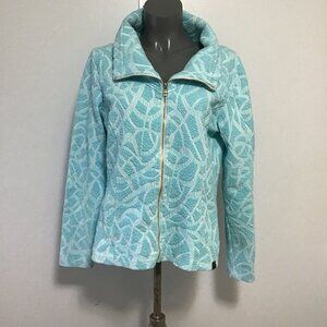 Tonia Debillis Textured High Neck Zippered Jacket Size XL